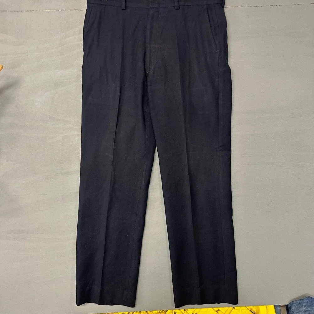 Pendleton Mens Navy Blue 100% Virgin Wool Dress Pants Slacks Made in USA Vintage